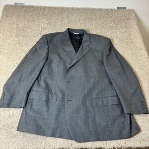 Joseph‎ & Feiss Gray Plaid Silk Wool Blazer Business Career Jacket 50 Regular